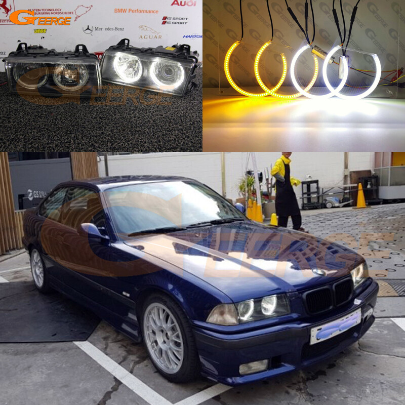 For BMW E36 318i 323i 325i 328i Ultra Bright LED Angel Eyes Halo Rings Kit