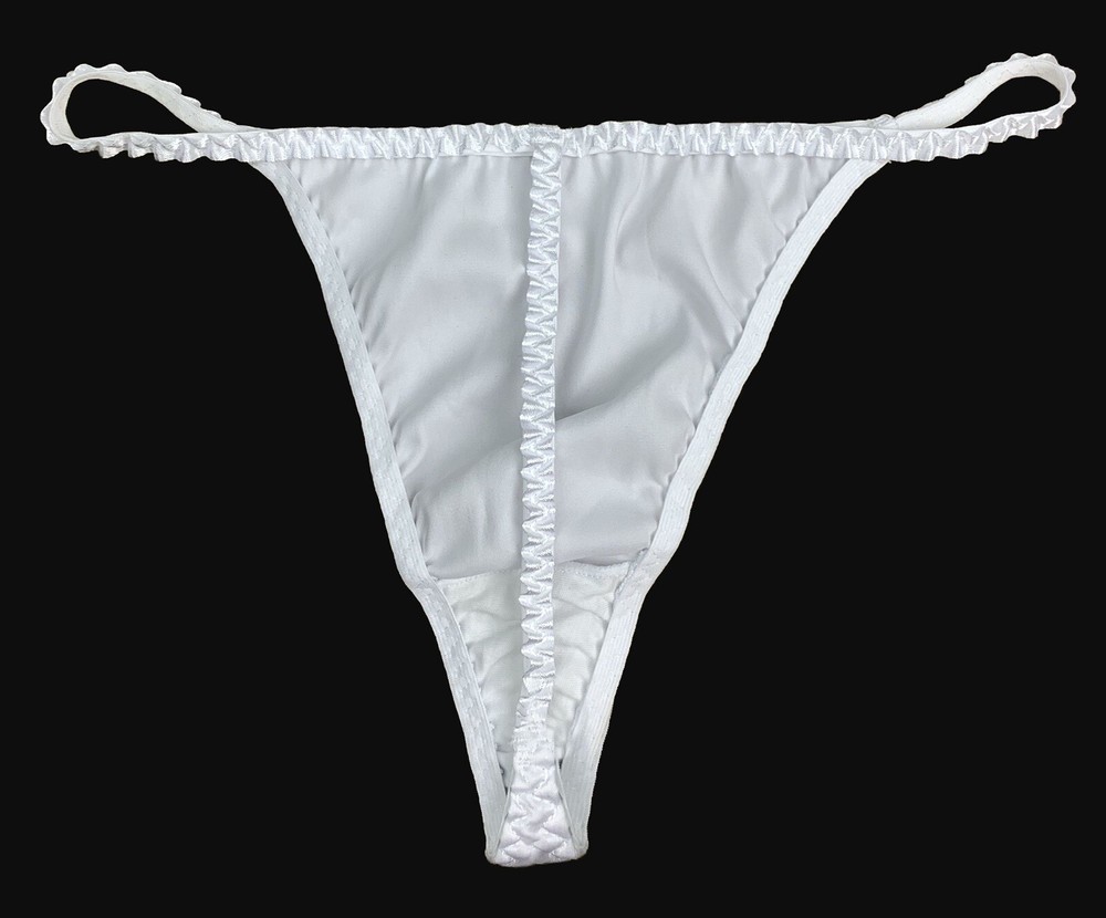 Satin G-Strings · Retro 80's Style · 2-Pack · Black & White · L/7