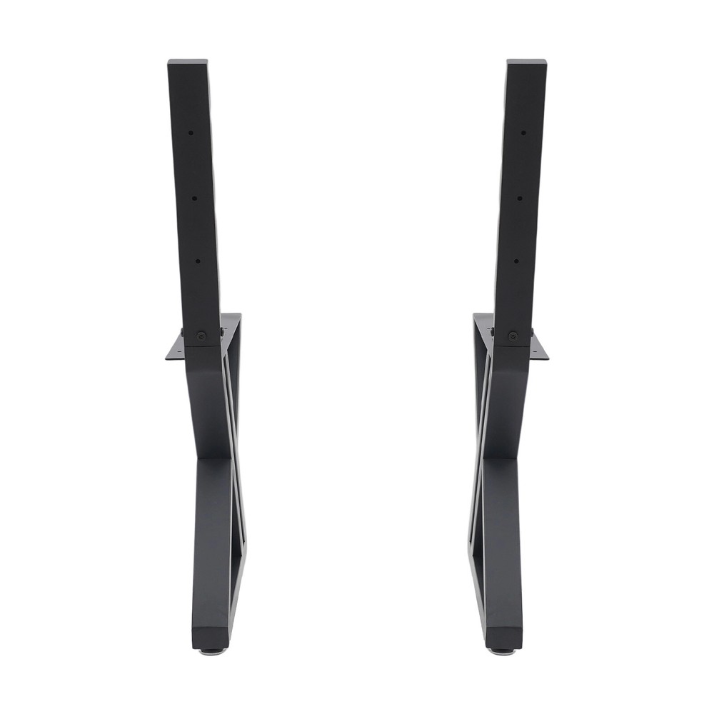 2PCS Bench Legs Z-Shaped Bench Legs with Backrest Bracket Bench Legs BlackUS