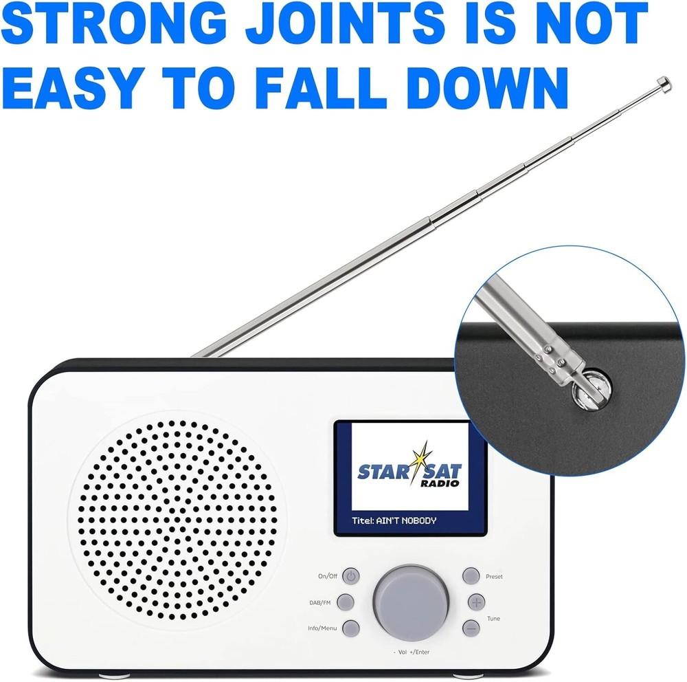 Effortless Installation 65cm Telescopic Antenna Replacement - 2 in 1 Pack