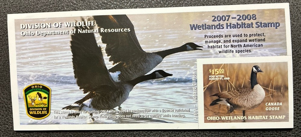 2007 Ohio State Duck Stamp Mint Never Hinged