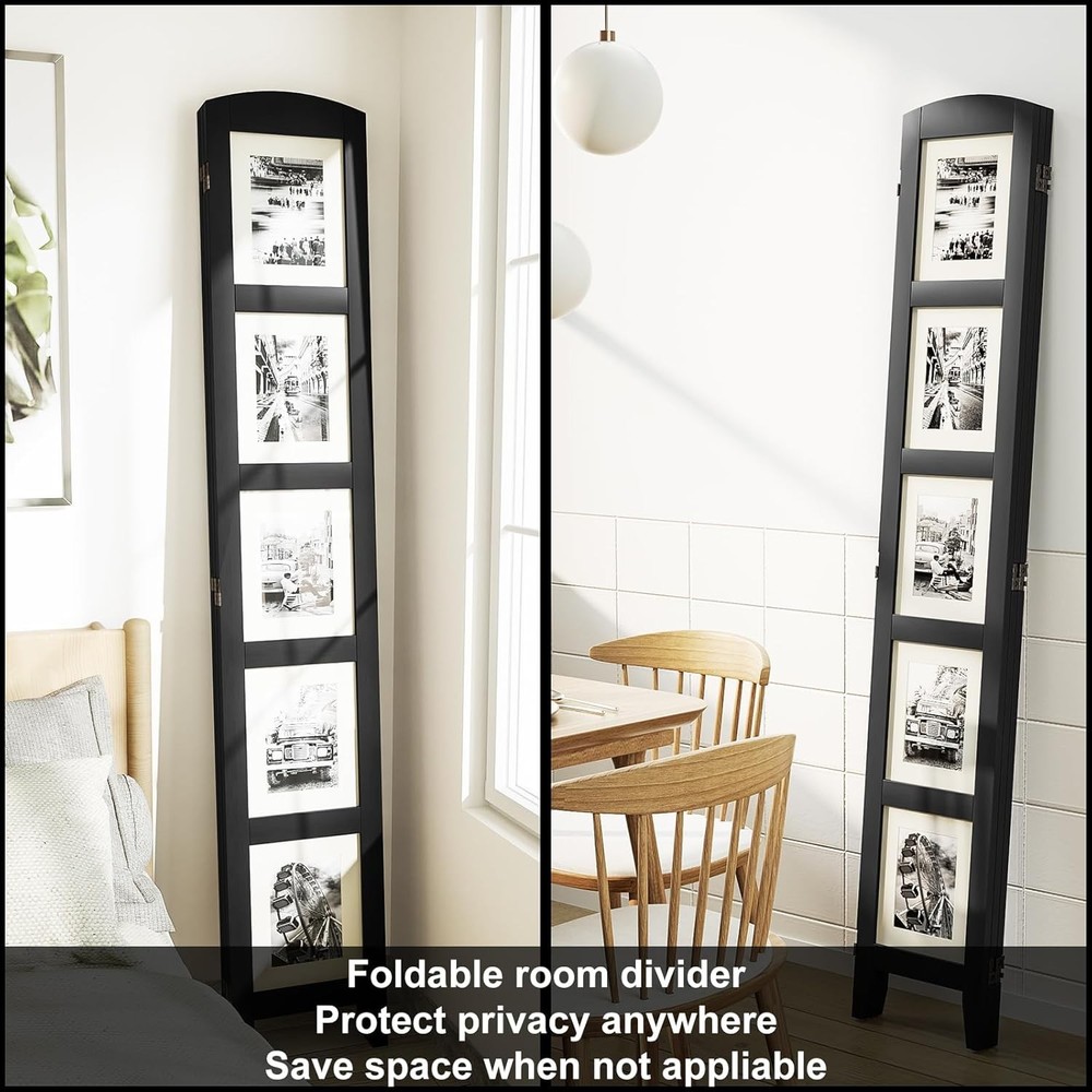 3 Panel Photo Room Divider Screen Solid Wood Divider Room Separation