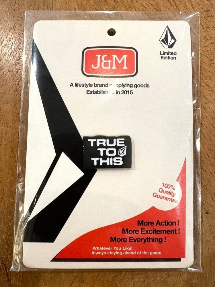 Packaged J M Volcom Collaboration Pin Badge Limited Edition