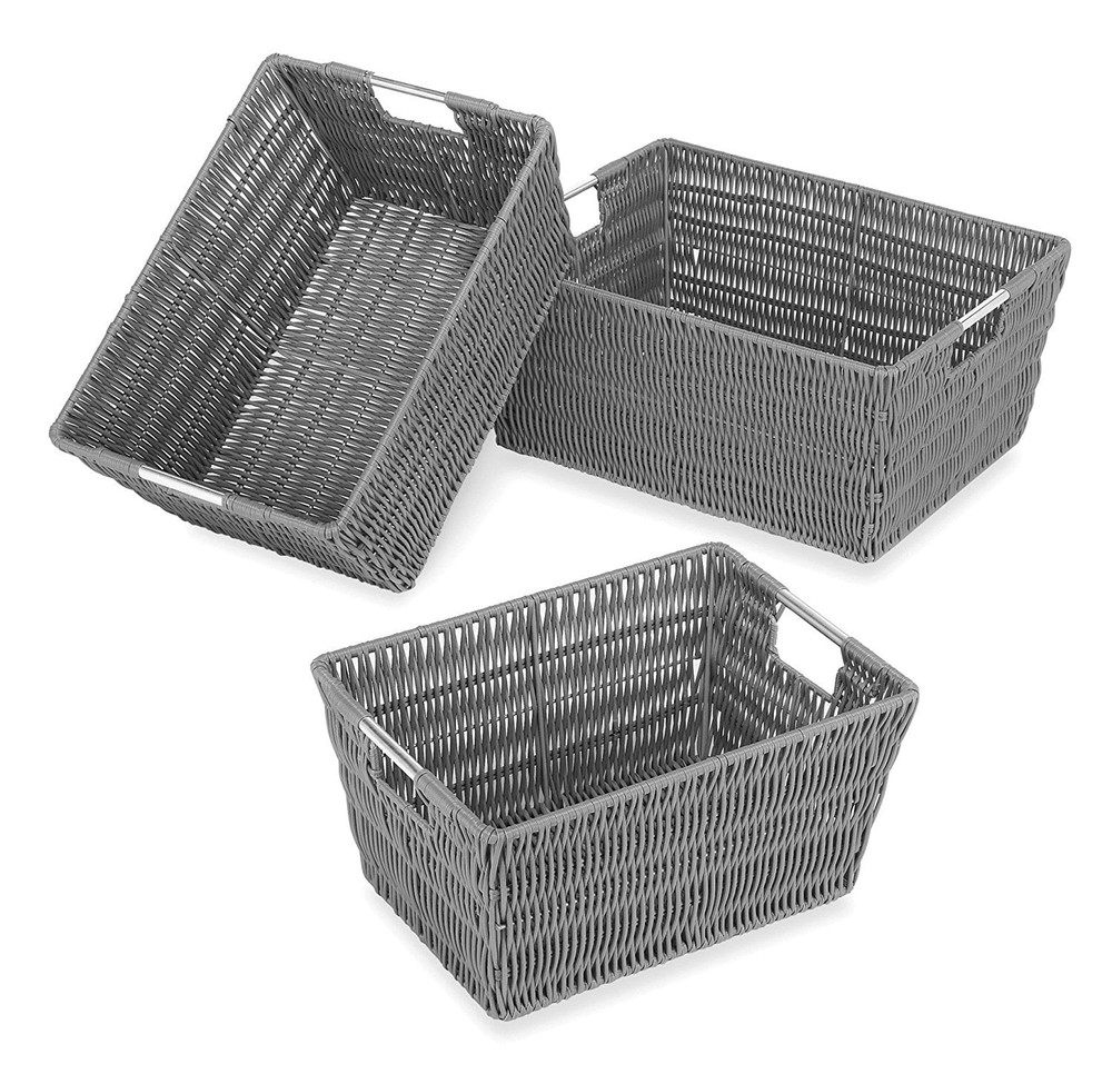 Rattique Storage Baskets Set of 3 Gray