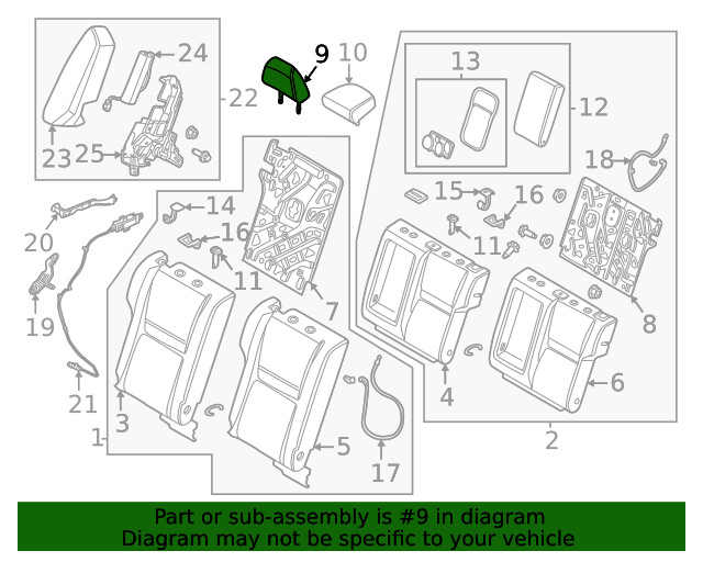 Genuine Nissan Headrest Outer 86430-6RE3A