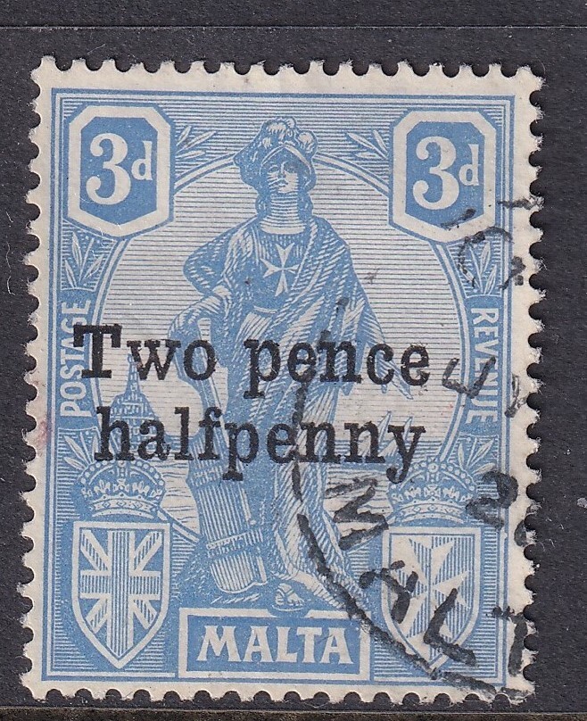 Malta 1925, 'POSTAGE' opt on SG141 Fine CDS Used