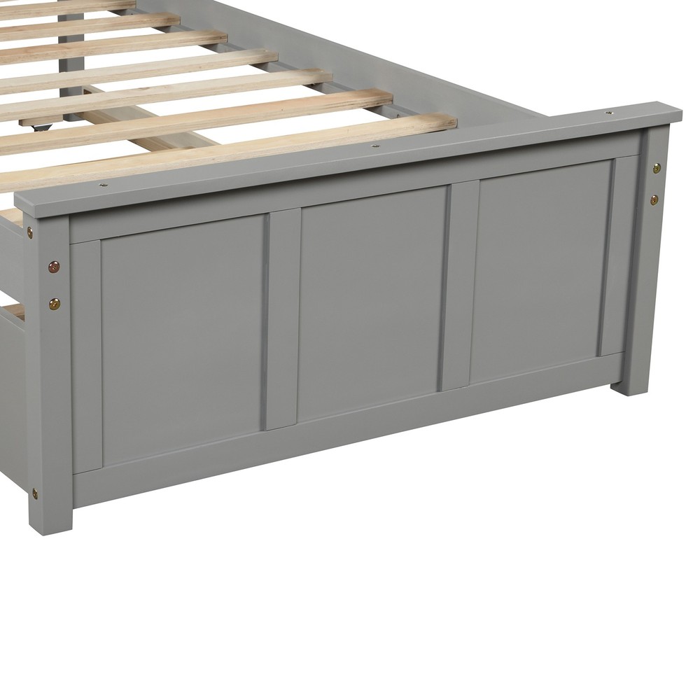 Platform Bed with Trundle Twin Size Frame