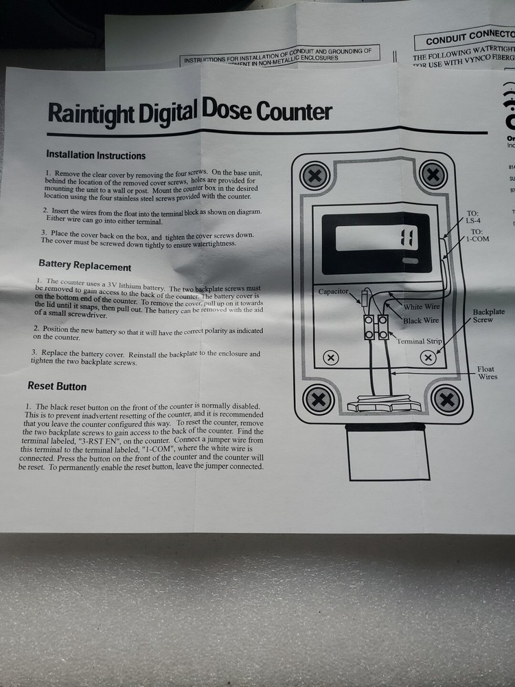 Orenco Digital Dose Counter