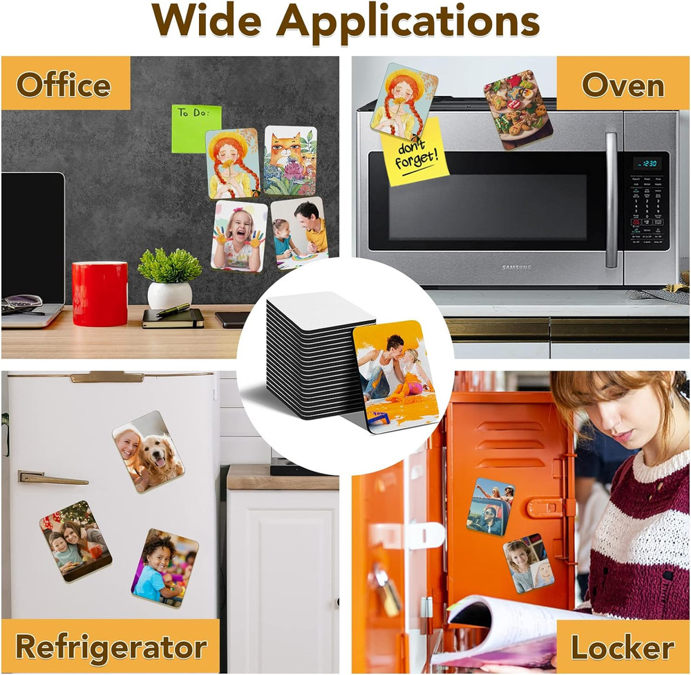 40 Pack Sublimation Magnet Blanks Set,Personalized Sublimation Refrigerator Magn