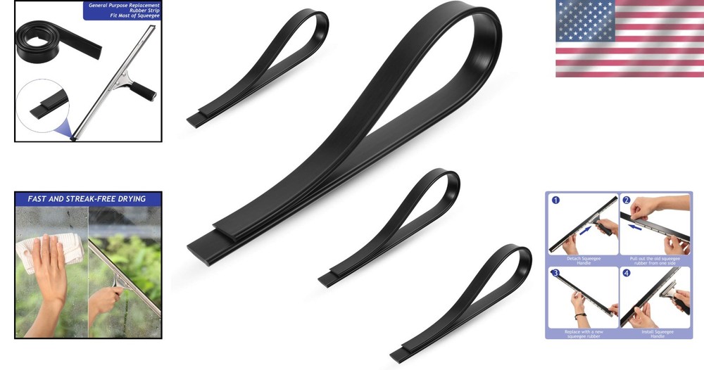 Effortless 18-Inch Silicone Squeegee Replacement - 4 Pieces for Ultimate Clean