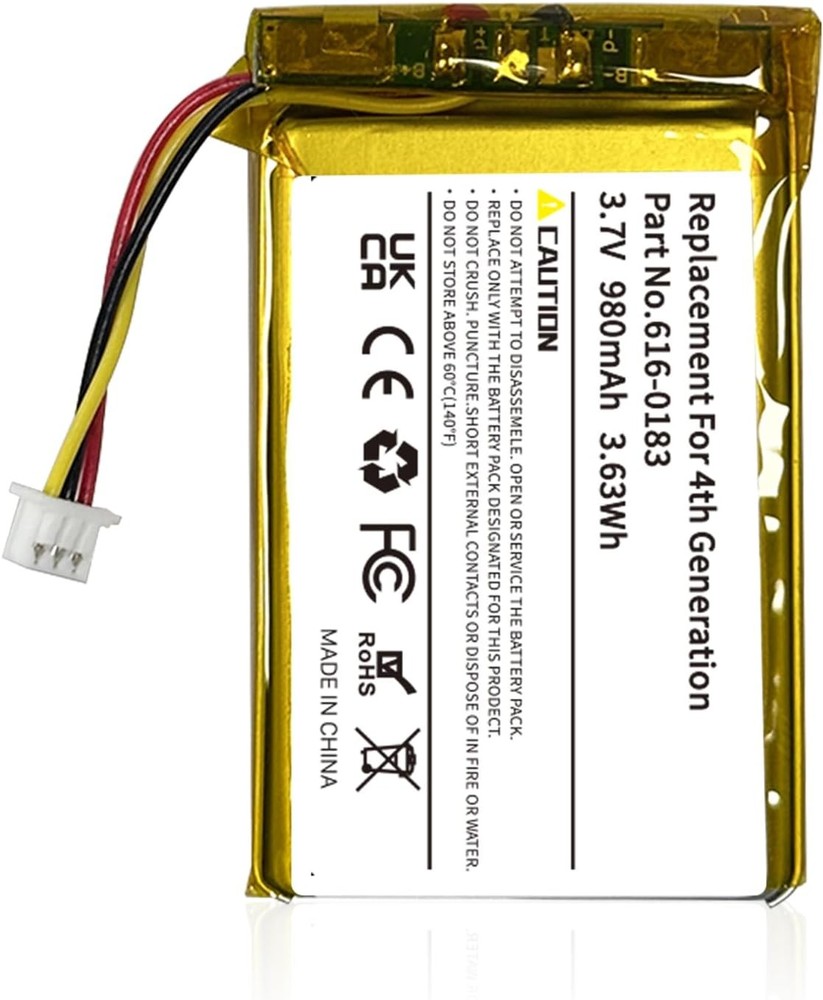 980mAh Replacement Battery Kit for iPod Classic 4th Generation Compatible