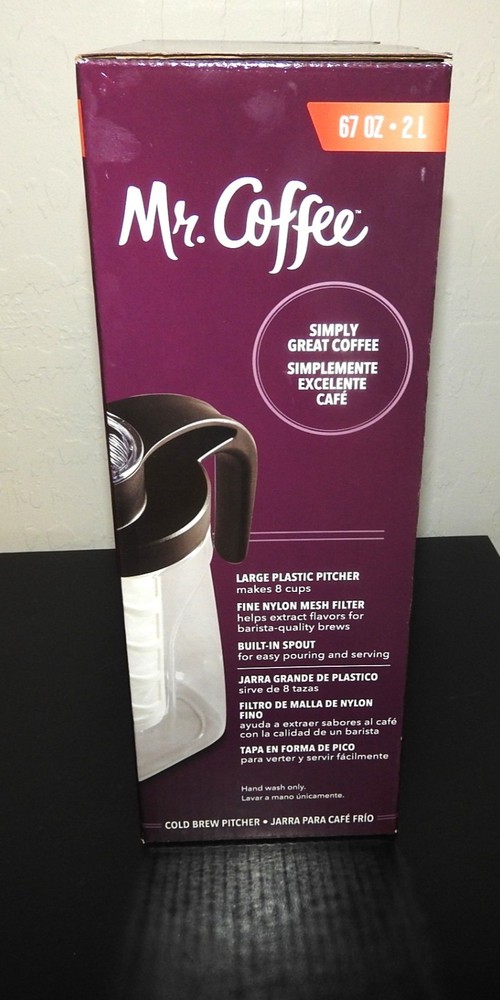 NEW Mr. Coffee 67 oz Cold Brew Plastic Coffee Pitcher - Makes 8 Cups Unopened