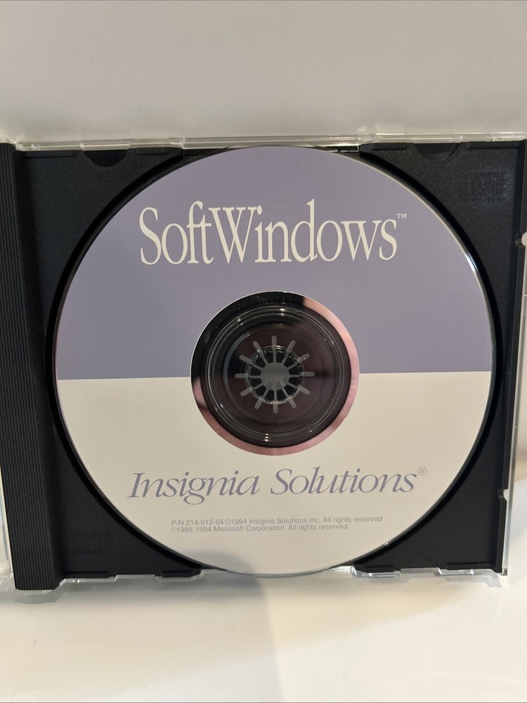 Insignia Solutions SOFT WINDOWS on CD-ROM for Power Macintosh 1994-Disc Only!
