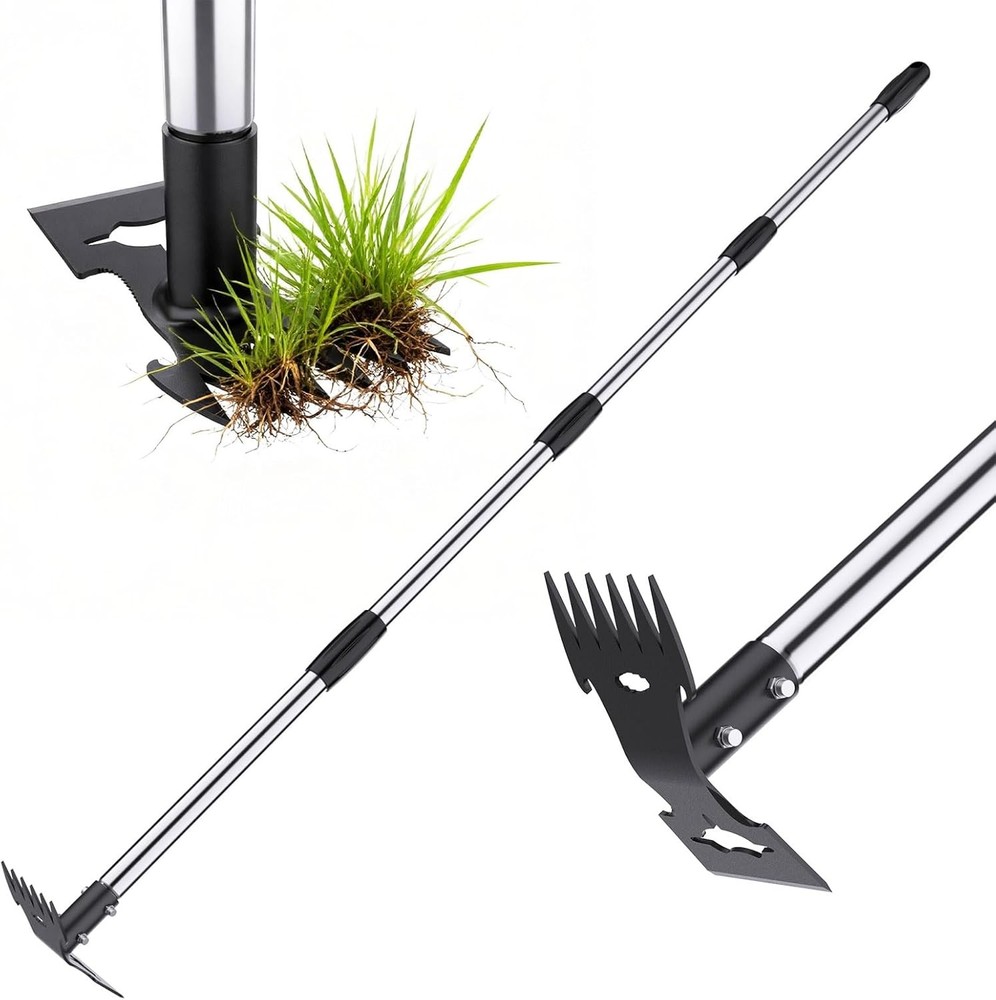 Weed Puller Tool with Long Handle，Adjustable Long Manual Weeder Remover Tool