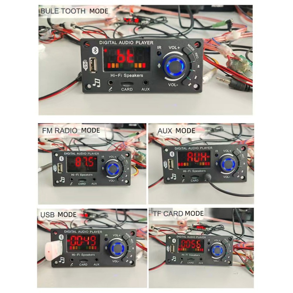 DC7-25V 2*50W Bluetooth Digital Audio Player MP3 Decoder Borad Power Amp Module