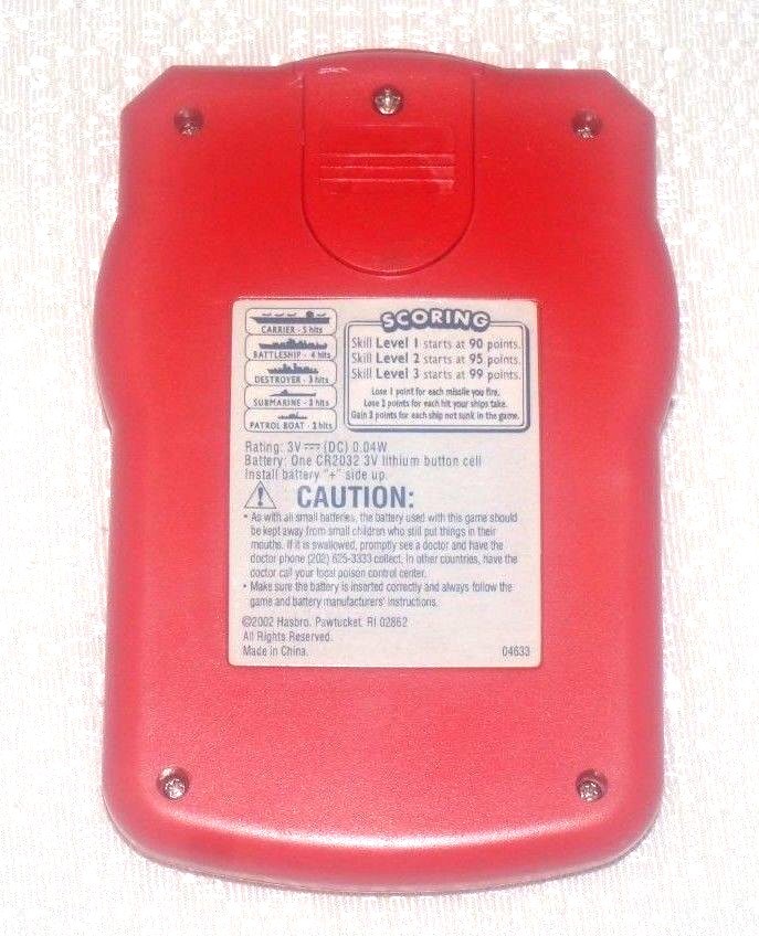 Battleship Electronic Handheld Game with Battery by Hasbro & MB (2002)