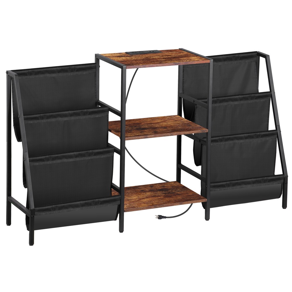 High-Capacity Vinyl Storage Console Turntable Stand Rust-Resistant Metal Frame
