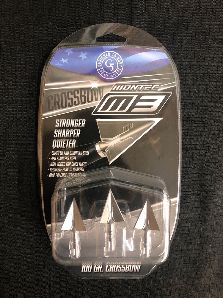 G5 Montec M3 Solid Crossbow 3 Pack 100 Grain Broadheads BRAND NEW