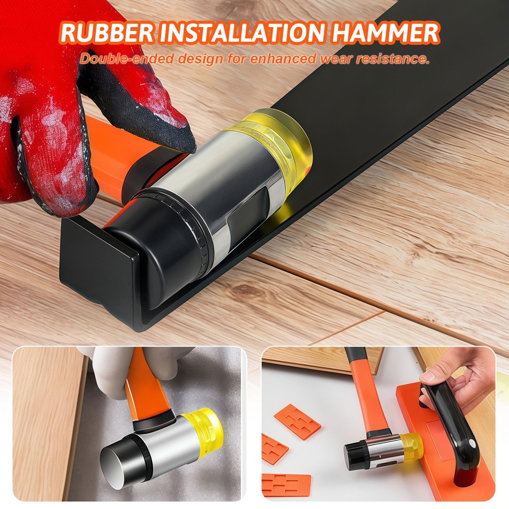 65Pcs Flooring Installation Tools Kit with Tapping Block,Pull Bar&Contour Gauges