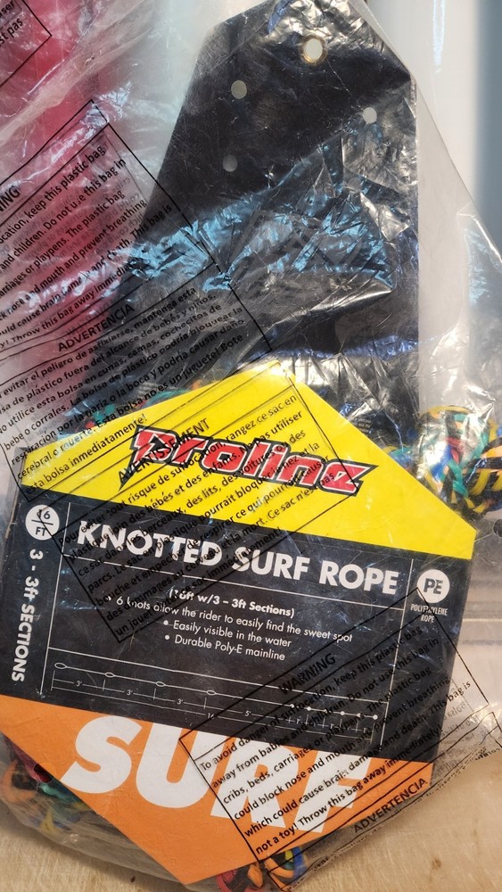 Proline Knotted Surf Rope 16' Rainbow Floating