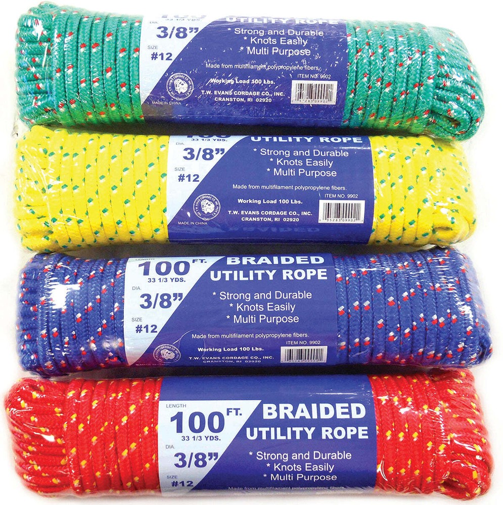 Braided Utility Rope 3/8" x 100' Assorted Colors