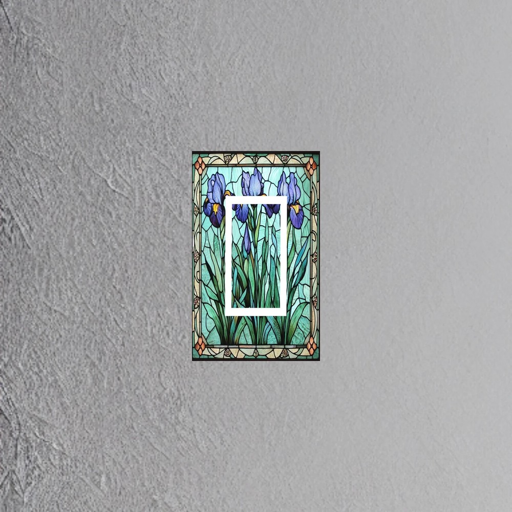 Stained Glass Iris design Light Switch Plate outlet covers rocker toggle