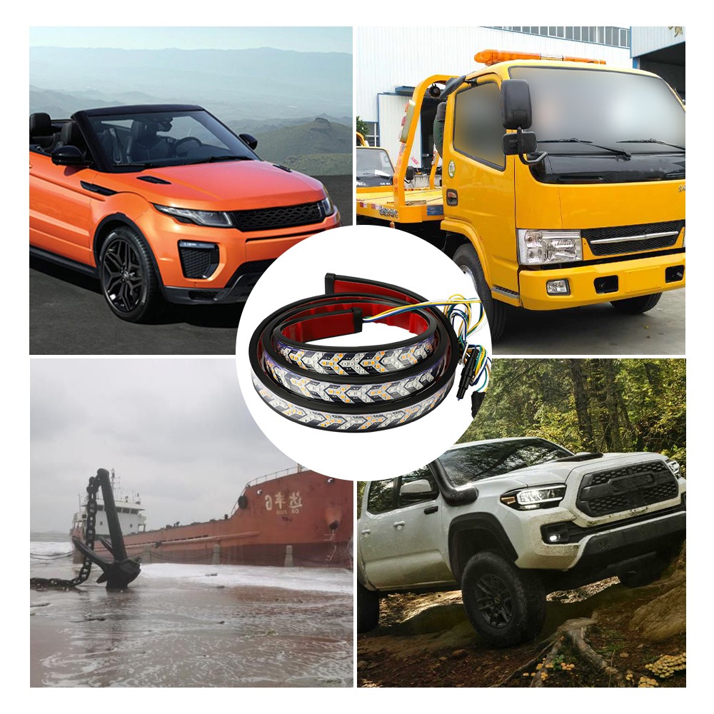 60" Truck Tailgate LED Strip Sequential Turn Signal Brake Tail Reverse Light Bar