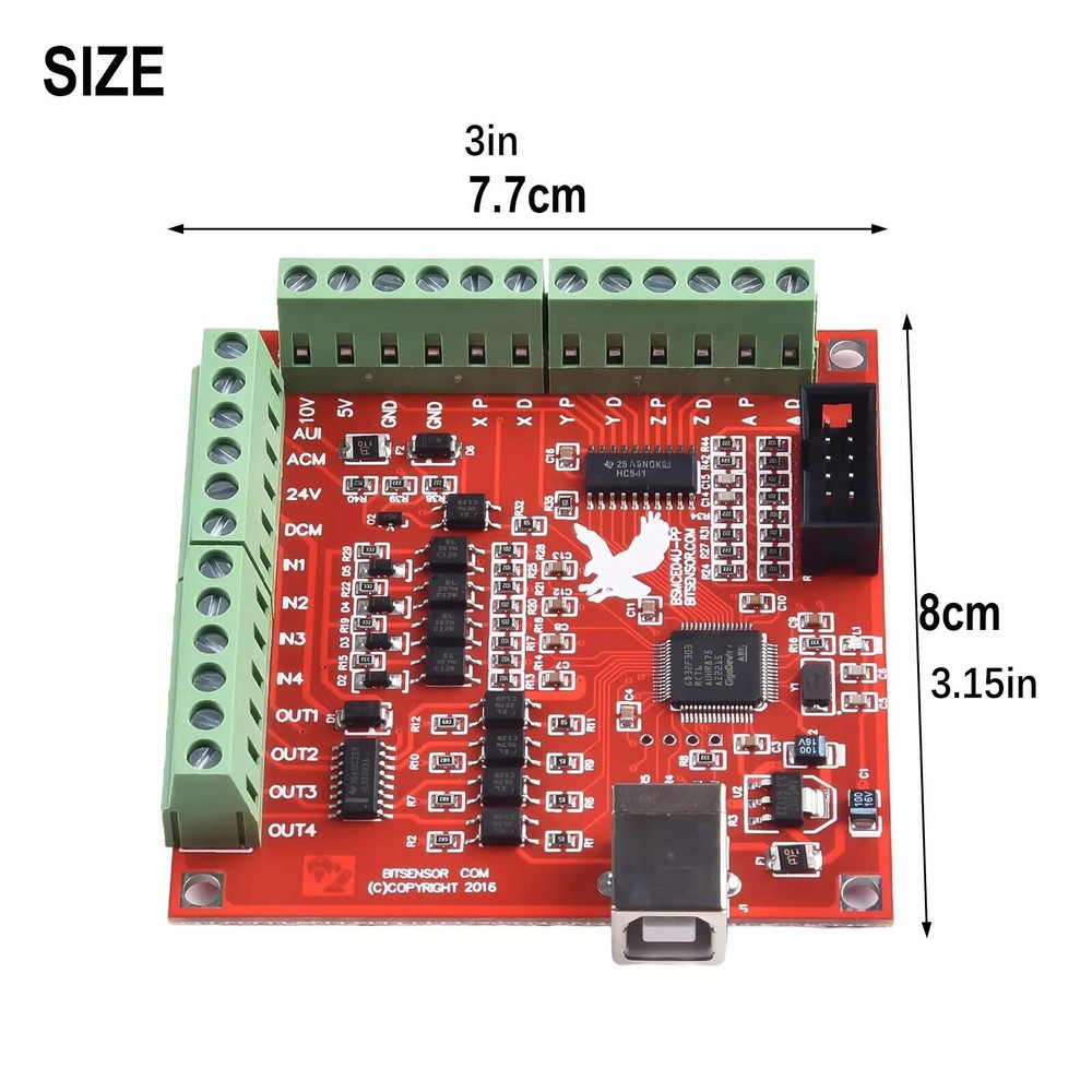 CNC USB 100Khz Breakout Board 4-Axis Driver Motion Controller For MACH 3
