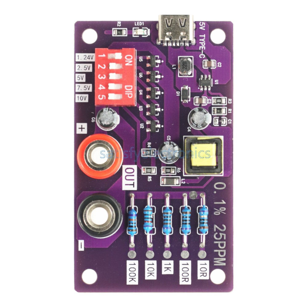 5 Channel Precision Voltage Reference Module Resistors of Calibration -