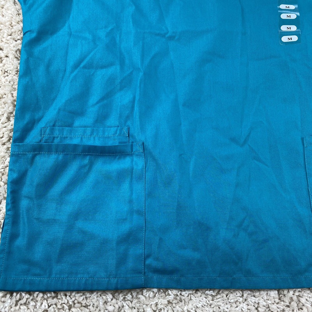 cherokee womens medium medical workwear scrub top solid teal