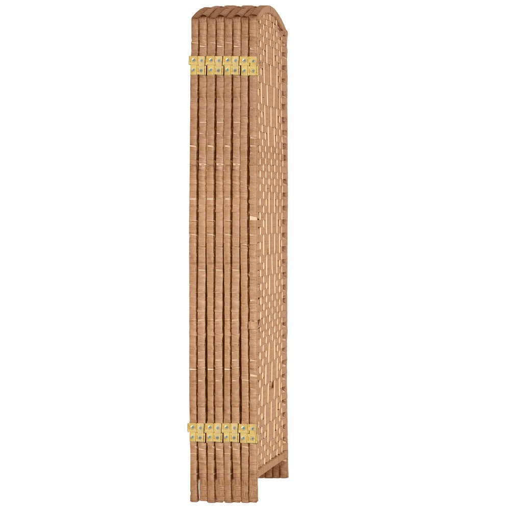 4 ft. Short Diamond Weave Fiber Folding Screen - Natural - 8 Panel