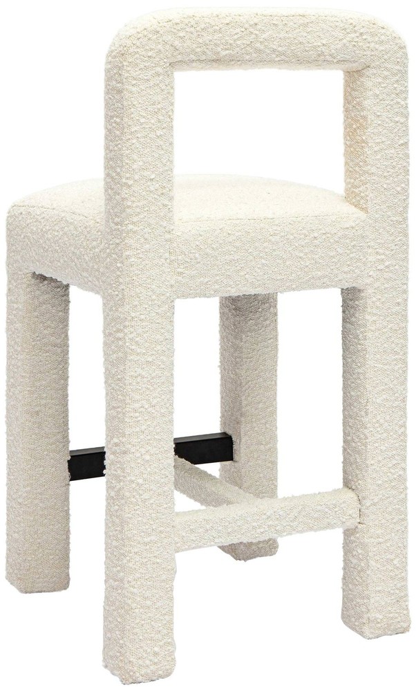 Hazel 26" Cream Boucle Fabric Counter Stool