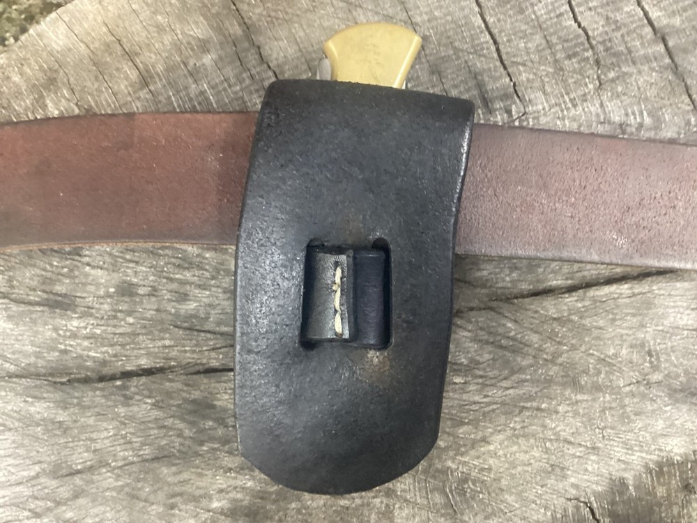 Leather Folding Knife Belt Loop Sheath Buck 110 Size (Sheath Only)