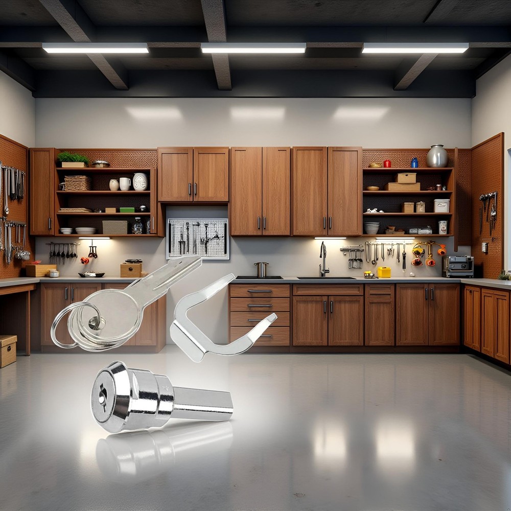 A Set Silver Universal Stainless Toolbox Lock, Lock Iron Cabinet 2