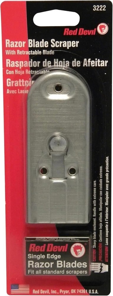 Professional Grade Push/Pull Scraper - Classic Red, 5 Metal Blades for Precision