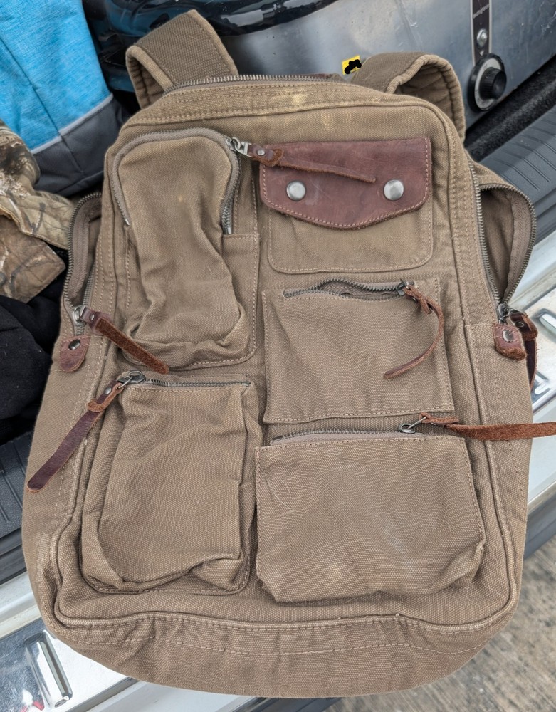 TSD Brand Ridge Valley Canvas Backpack
