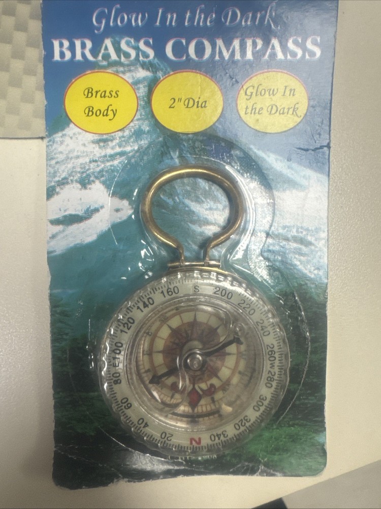 Brass Compass Glow In Dark