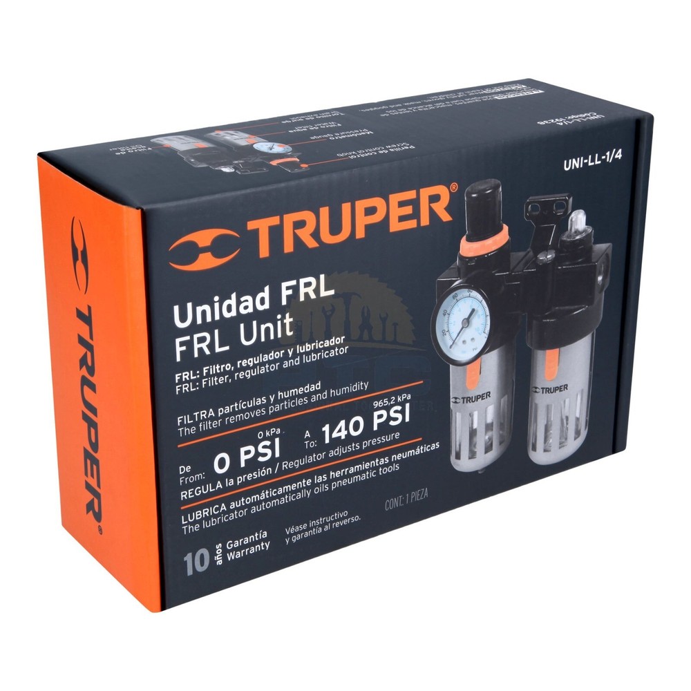 Truper UNI-LL-1/4 Air filter and regulator with lubrication module