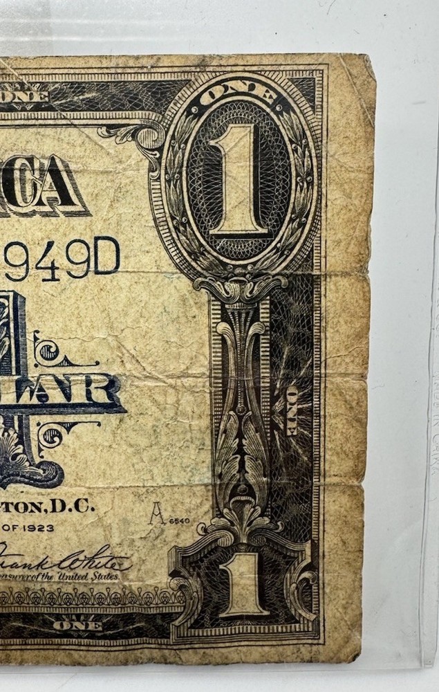 1923 $1 Silver Certificate Horseblanket Large Size Note