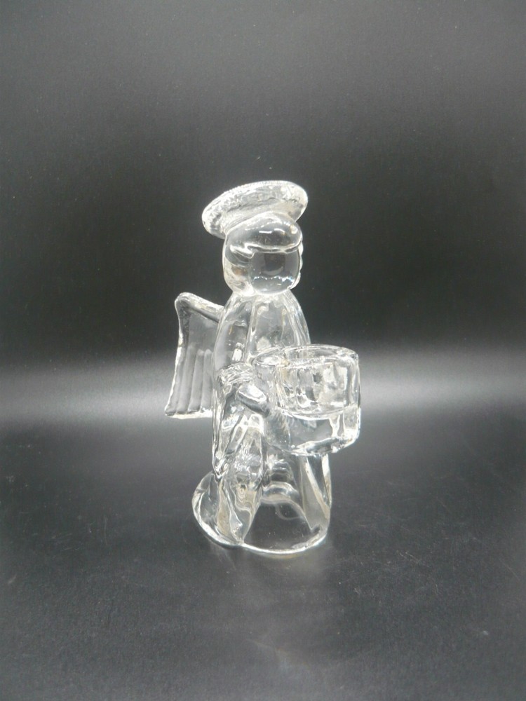 Clear Glass Angel Taper Candle Holder