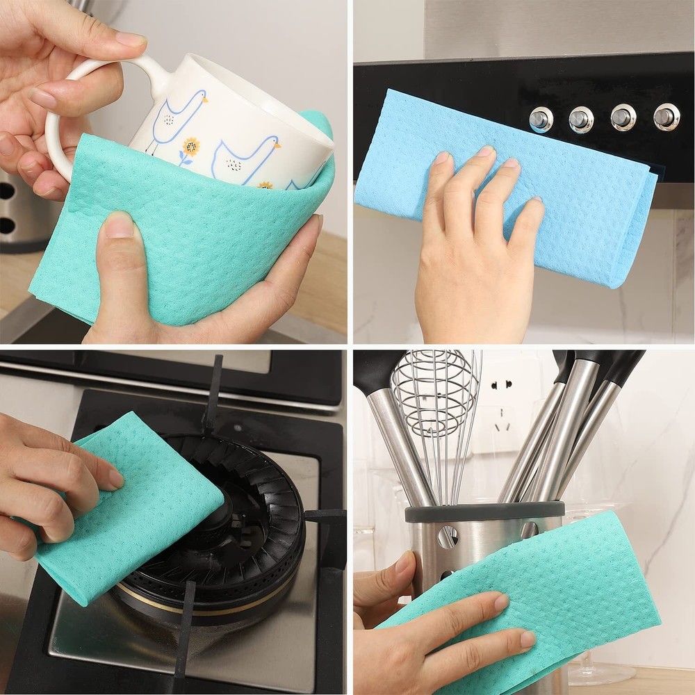 10 Packs Swedish Dishcloths For Kitchen Reusable Kitchen Dishcloths Compostable