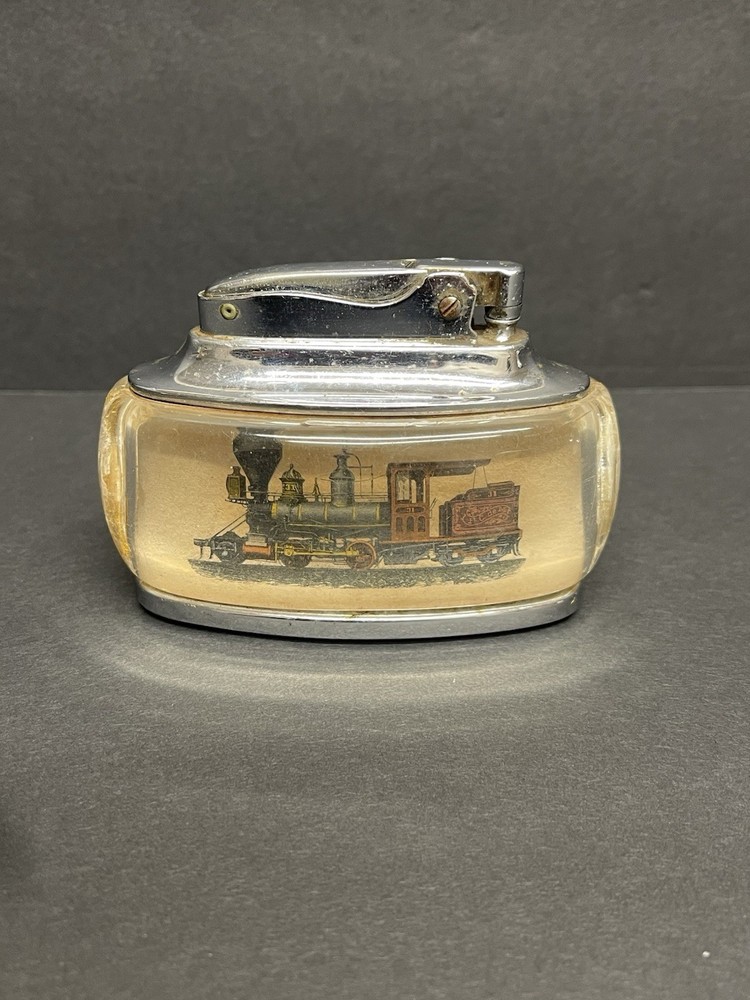 Vintage Ronson Trophy Steam Engine Locomotive Table Lighter