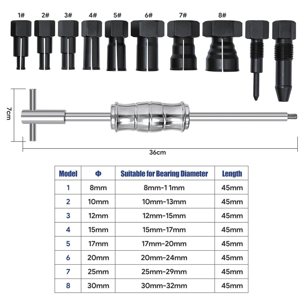 ZUXUSE Motorcycle Bearing Puller Kit, Blind Bearing Puller Kit, Slide Hammer ...