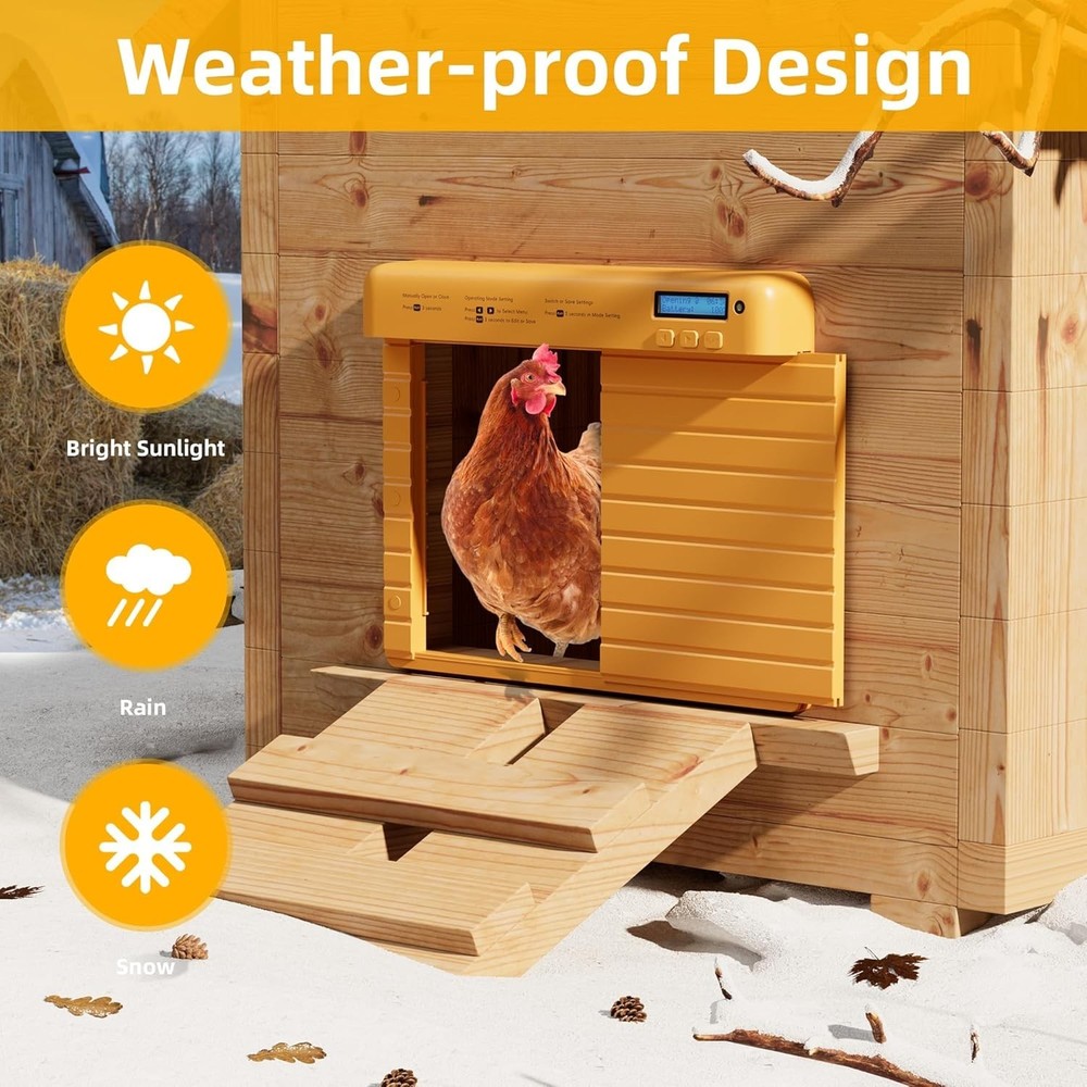 Timebal Automatic Chicken Coop Door Battery-Powered with Timer & Light Sensor