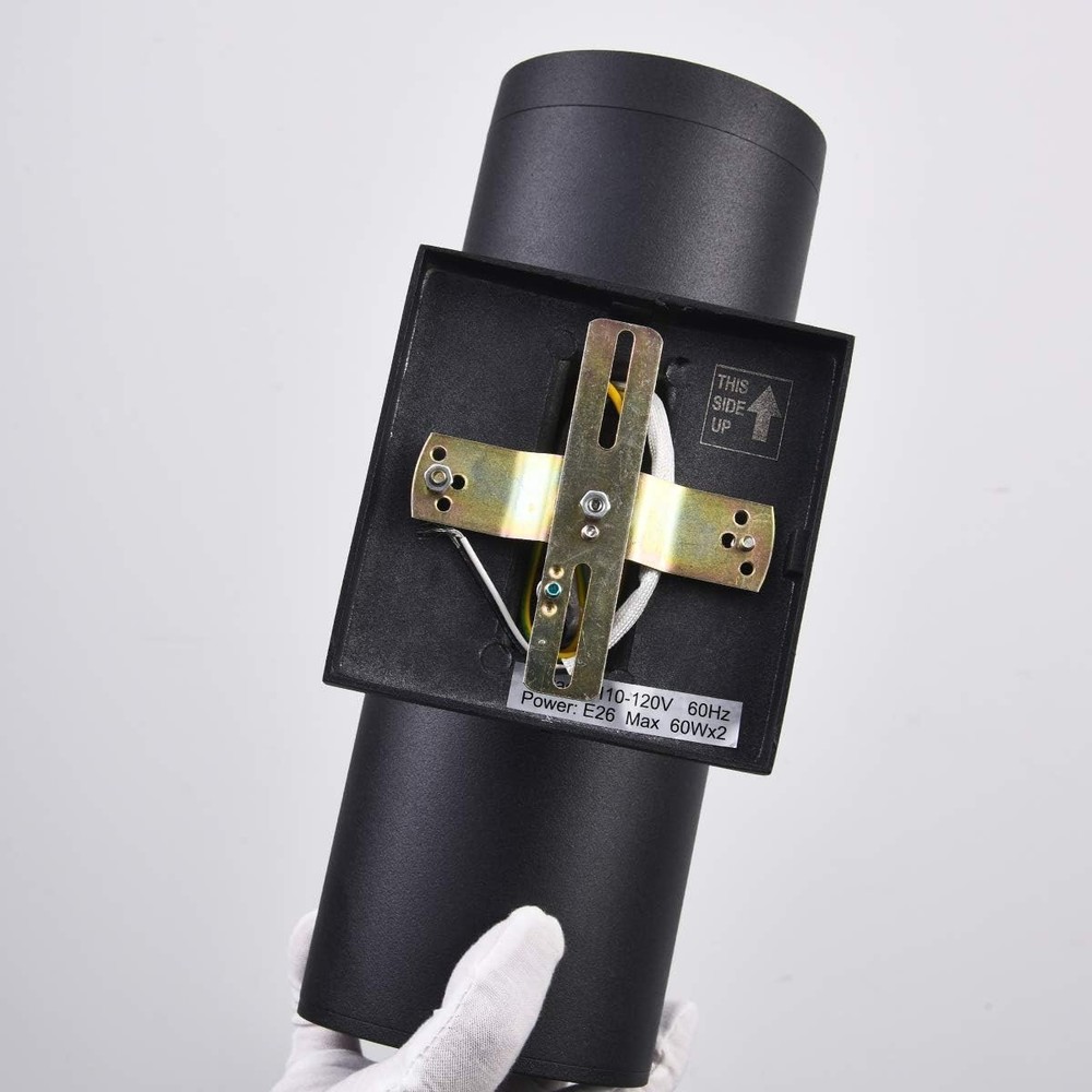 Matte Black Cylinder Outdoor Lights 2-Pack