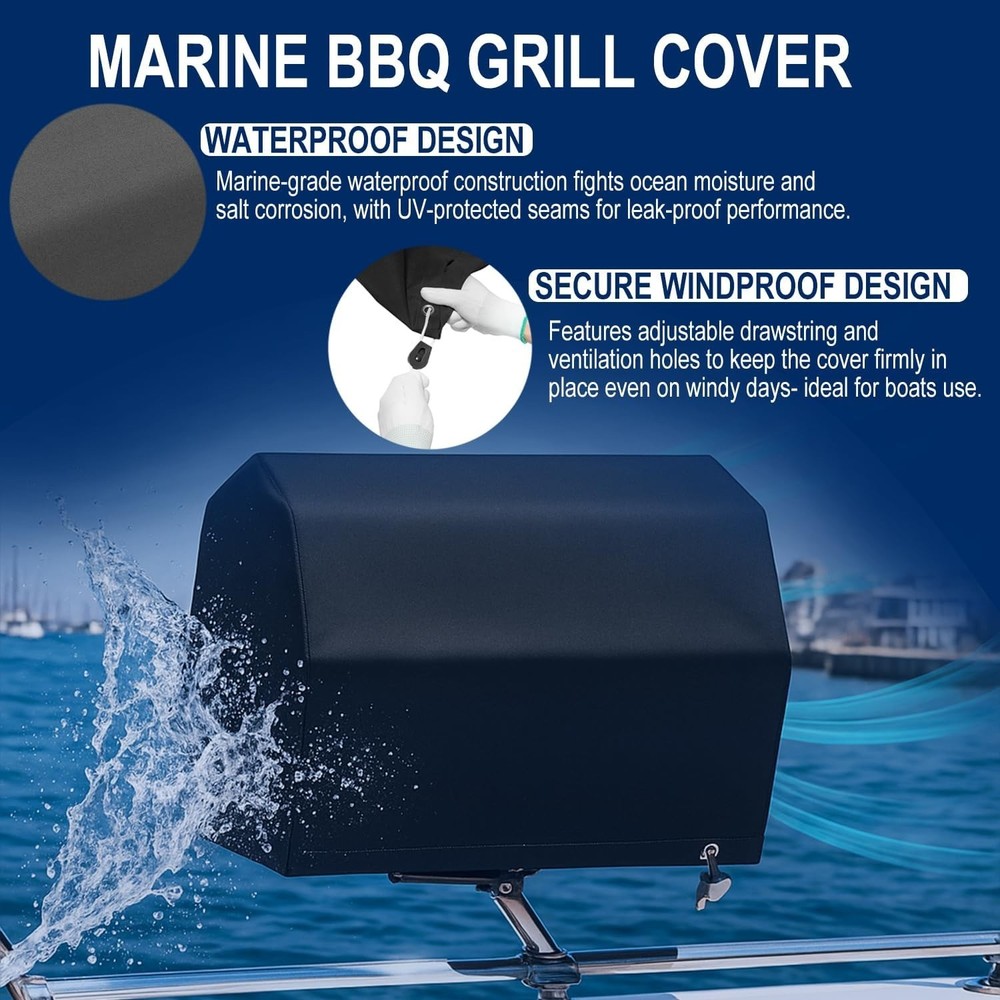 A10-990JB Rectangular Grill Cover for Magma Marine Rectangular Waterproof,