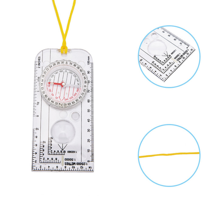 Camping Hiking Compass Zoom Map Orientation Tool Professional Map Scale Compass