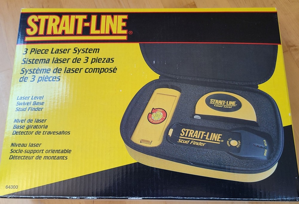 Strait-Line 64300 3-Piece Laser System with Stud Finder