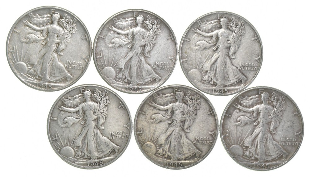 1945 XF Walking Liberty Half Dollar