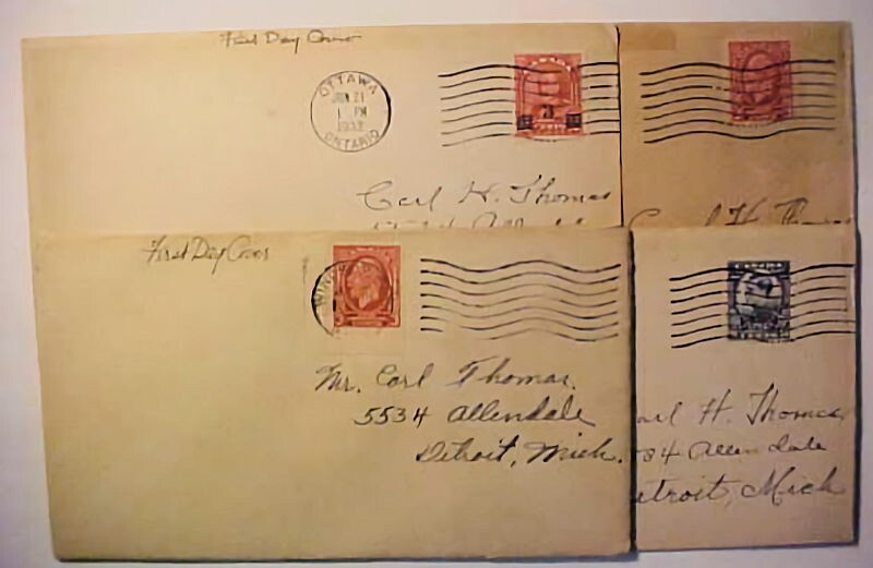 CANADA V111 & 3 OTHER DIFF FDC OF 1932 INCLUDES 3 DIFF